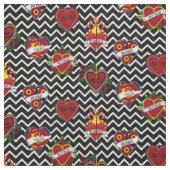 Tissu Tatouage maman Chevron blanc (Échantillon)