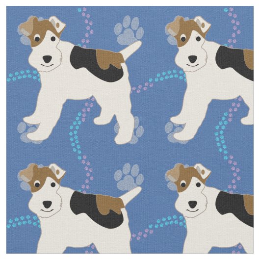 Tissu Tatouage Wire Fox Terrier (Fermer)