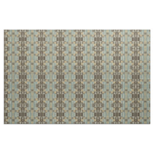 Tissu Taupe Brown foncée Beige Seafoam Green Ethnic Look