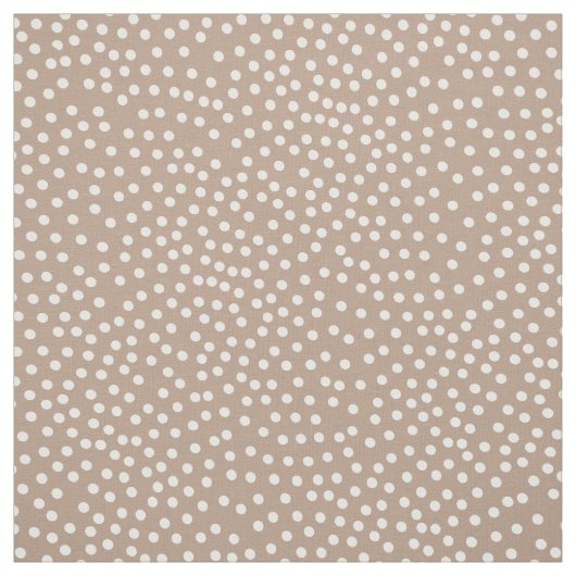 Tissu Taupe Et Blanc Random Polka Pointe Impression (Échantillon)