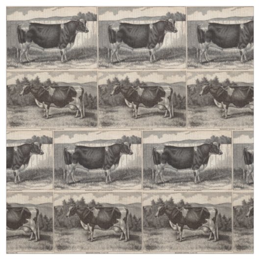 Tissu Taureau du Holstein d'impression et copie du 19ème (Échantillon)
