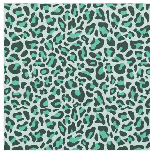 Tissu Teal Leopard Print Trendy Retro Fabric (Fermer)
