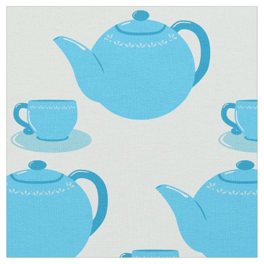 Tissu Teapot bleu classique (Fermer)