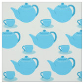 Tissu Teapot bleu classique (Échantillon)