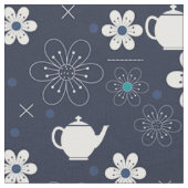 Tissu Teapots et fleurs (Fermer)