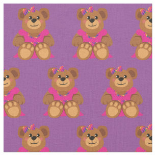 Tissu Teddy Bear Girl in Dress Cute