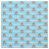 Tissu Teddy Bear Nom bleu personnalisé (Échantillon)