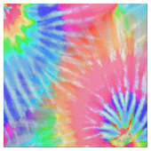 Tissu Tee de teinture psychédélique rose, vert et bleu S (Échantillon)