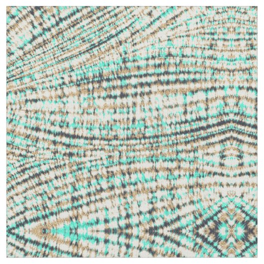 Tissu Teinture de noue dorée à la menthe moderne Abstrai (Fermer)