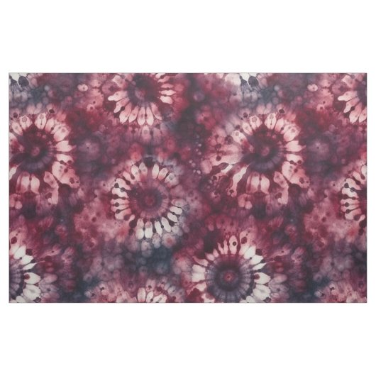 Tissu Teinture liée rouge foncé (Yard)