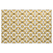 Tissu Tela Golden Metallic Cherries Geometric Pattern (Yard)