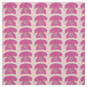 Tissu Téléphone Rotatif Rose Chaud Téléphone Rétro Vinta
