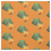 Tissu Tente de camping et Motif de feu de camp (Échantillon)