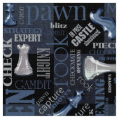 Tissu Termes et pièces d'échecs Argent et bleu ID784 (Fermer)