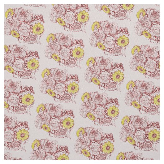 Tissu Terra Cotta Bouquet Rose Daisy (Échantillon)