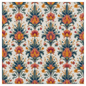 Tissu Terra Cotta et Green Vintage Damask (Fermer)