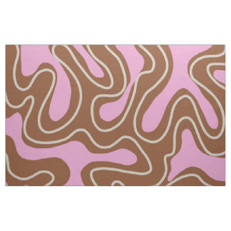 Tissu Terre cuite rose rayures ondulées Marbre Y2K