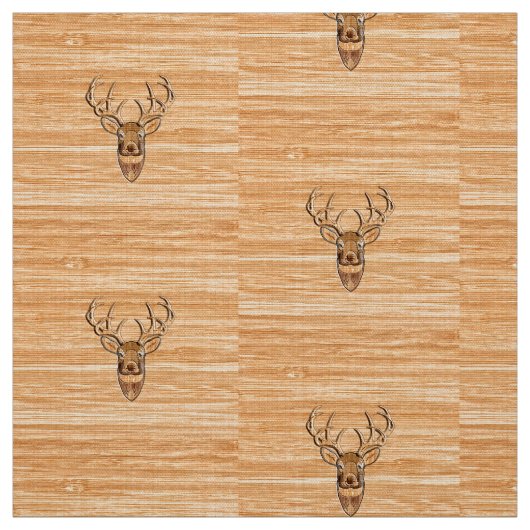 Tissu Tête de cerf à queue blanche Trophée Style grain d (Échantillon)