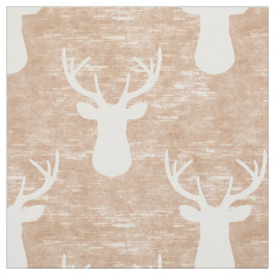 Tissu Tête de cerfs communs sur le motif d'écorce