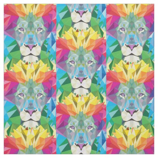 Tissu Tête de lion géométrique (Échantillon)