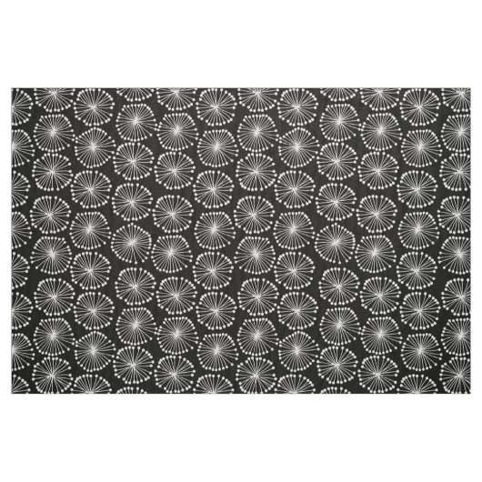 Tissu Têtes de graines - Blanc sur noir (Fat Quarter)
