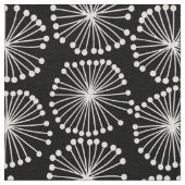 Tissu Têtes de graines - Blanc sur noir (Détail)