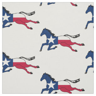 Tissu Texas Flag Horse Running