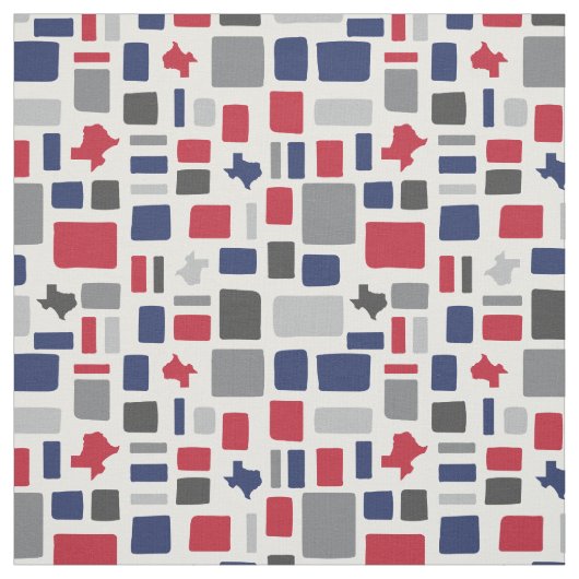 Tissu Texas Red & Blue Wonky Carrés & Rectangles (Échantillon)