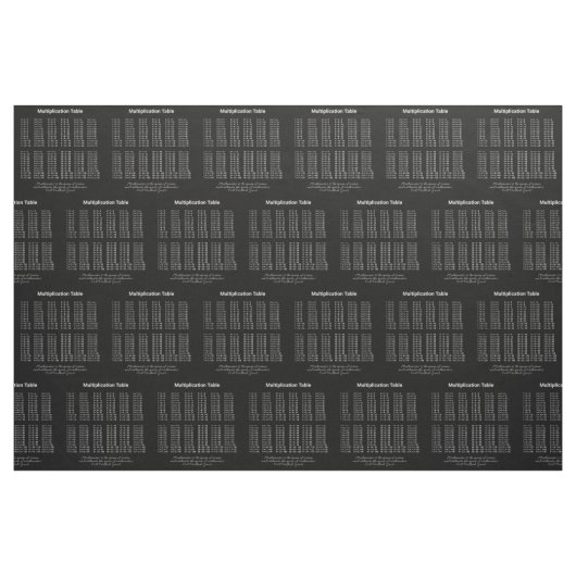 Tissu Texte blanc du tableau de multiplication sur foncé (Fat Quarter)