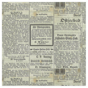 Tissu Textile allemand vintage de journal