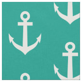Tissu textile d'ancre marine turquoise et blanche (Fermer)