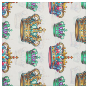Tissu Textile décoratif Motif de la Couronne royale