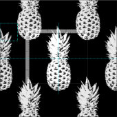 Tissu textile motif à ananas tropical (Carreau)