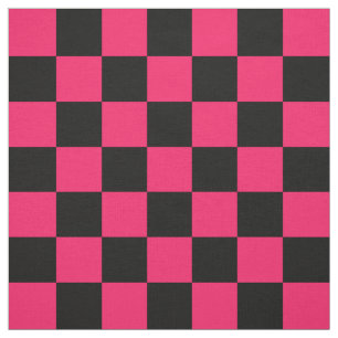 Tissu Textile Motif Pink Black Checker