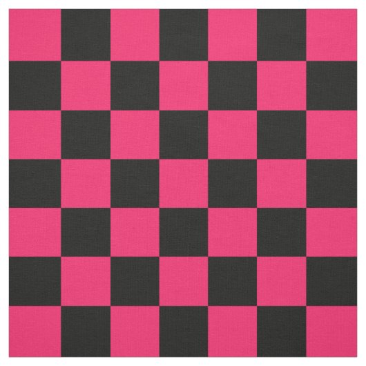 Tissu Textile Motif Pink Black Checker (Échantillon)