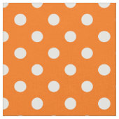 Tissu Textile Pois blanc orange (Fermer)