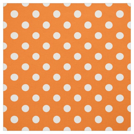 Tissu Textile Pois blanc orange (Échantillon)