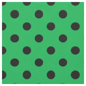 Tissu Textile Pois noir vert (Fermer)