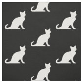 Tissu textile silhouette de chat noir et blanc mig (Échantillon)