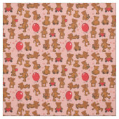 Tissu Texture avec le nounours, coeurs (Échantillon)