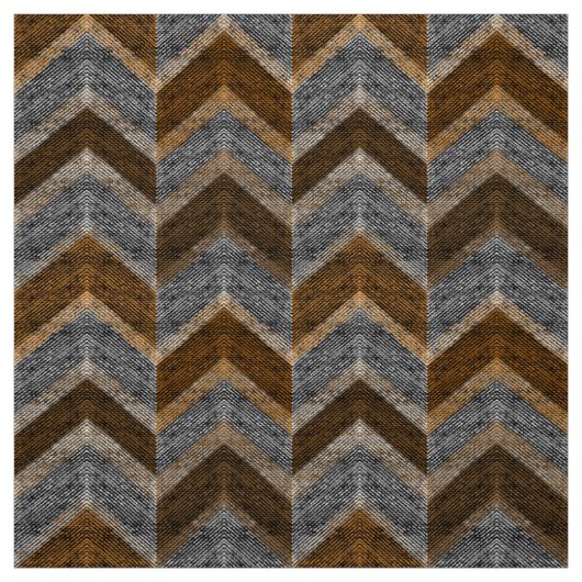 Tissu Texturé, zigzag, gris et brun, lignes, classique, (Échantillon)
