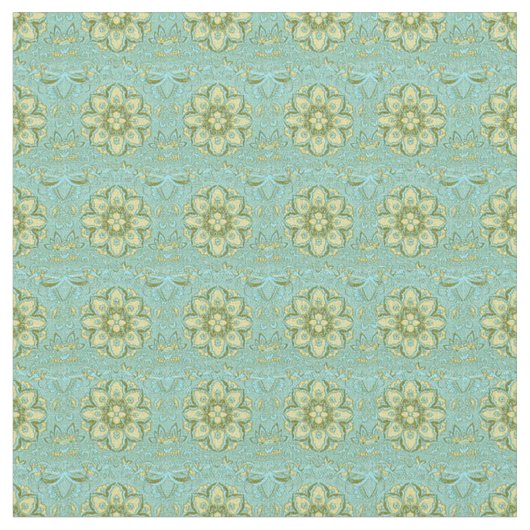 Tissu thaïlandais de vert bleu de brocards (Fermer)