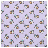 Tissu Thé à bulle mûre et licorne (Échantillon)