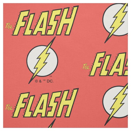 Tissu The Flash Name & Lightning Bolt Logo (Échantillon)