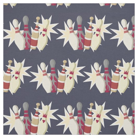 Tissu Thème de Bowling vintage (Échantillon)