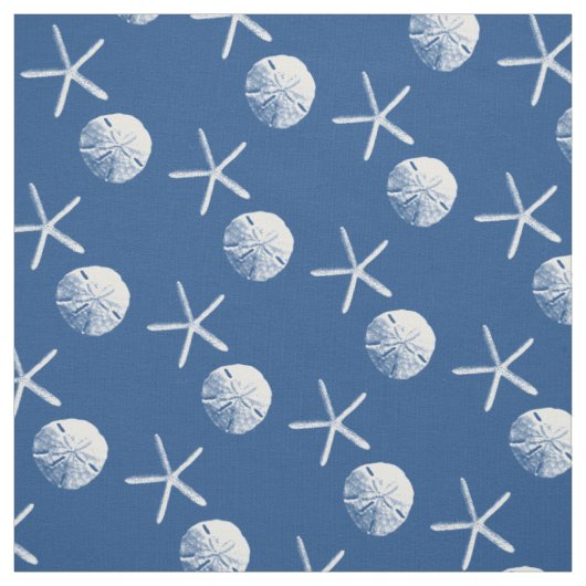 Tissu Thème de plage du dollar d'étoiles de mer et de (Échantillon)