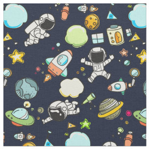 Tissu Thème spatial cool - Astronauts & Rocket Ships