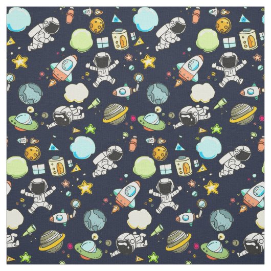 Tissu Thème spatial cool - Astronauts & Rocket Ships (Échantillon)