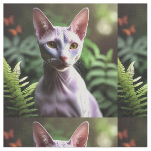 Tissu "Thon le chat sans cheveux : élégant et soyeux"