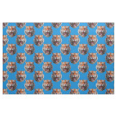 Tissu Tiger Head Pattern Design Blue  (Fat Quarter)